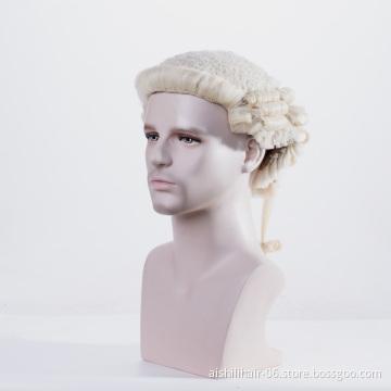 Aishili Full Hand-made Barrister Wigs Lawyer Wig with horse hair judge wig for Formal Use in Court and Costume